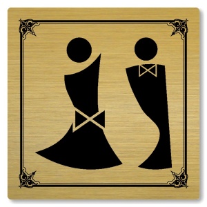 WC společné, 100x100mm, zlatá, Nebraska